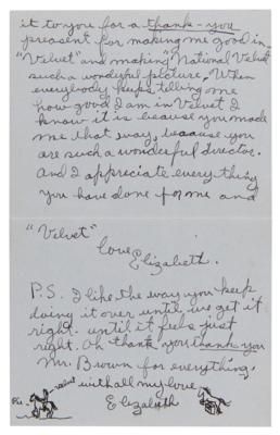 Lot #723 Elizabeth Taylor (3) Autograph Letters Signed to National Velvet Director Clarence Brown: "I know I'm not a star" - Image 3