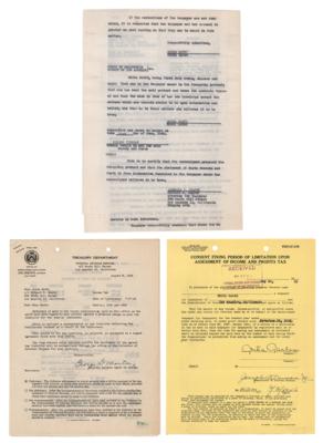 Lot #707 Greta Garbo Document Signed to IRS