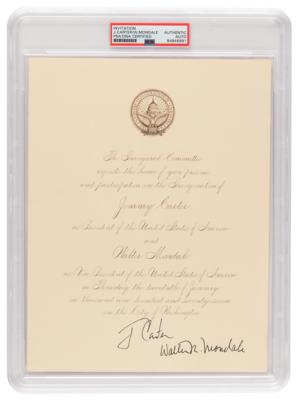 Lot #54 Jimmy Carter and Walter Mondale Signed Inauguration Invitation - Image 1