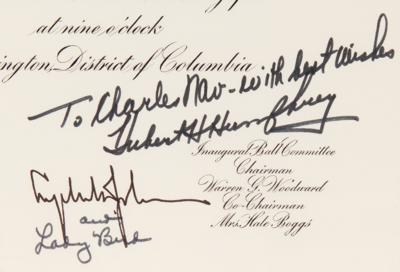 Lot #89 Lyndon and Lady Bird Johnson, and Hubert H. Humphrey Signed Inaugural Ball Invitation - Image 2