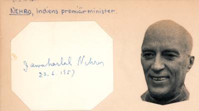 Lot #296 Jawaharlal Nehru Signature