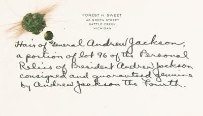 Lot #83 Andrew Jackson Lock of Hair with Provenance from Great-Grandson - Image 1