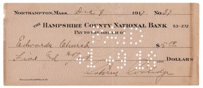 Lot #61 Calvin Coolidge Signed Check - Image 1