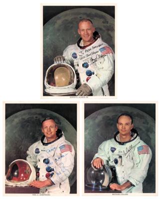 Lot #430 Apollo 11 (3) Signed Photographs