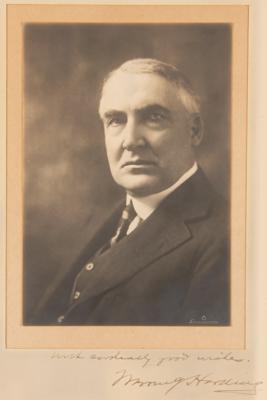 Lot #75 Warren G. Harding Signed Photograph - Image 1