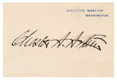 Lot #42 Chester A. Arthur Signed White House Card - Image 1