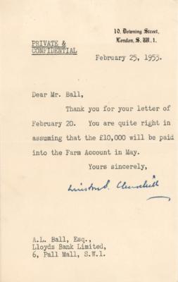 Lot #158 Winston Churchill Typed Letter Signed as