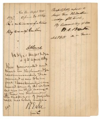 Lot #359 Robert E. Lee War-Dated Endorsement of a Confederate Court Martial - Image 2