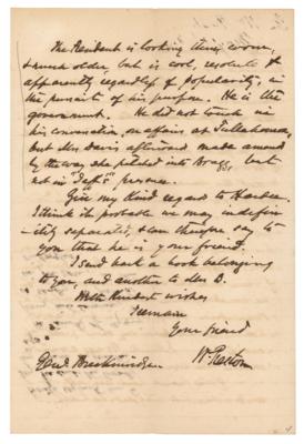 Lot #362 William Preston War-Dated Autograph Letter Signed on Jefferson Davis: "The President is looking thin, worn & much older" - Image 3