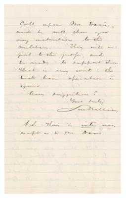 Lot #405 Lew Wallace War-Dated Autograph Letter Signed: "Stiffen the backbones of the Judges in yr. counties, and not a disloyal man will get into the ballot box" - Image 2