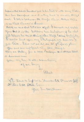 Lot #402 Union Soldier's Letter on the 1864 Presidential Election: "I am old enough to vote and will put one in for ‘Old Abe,’ the Republican candidate" - Image 2