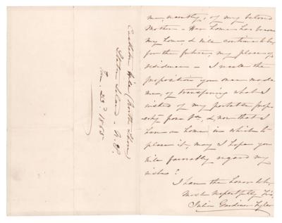 Lot #122 Julia Tyler War-Dated Autograph Letter Signed to Secretary of War Edwin Stanton - Image 2