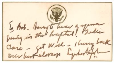 Lot #33 Lyndon B. Johnson Rare Autograph Note Signed as President - Image 1