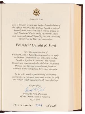 Lot #70 Gerald Ford Signed Limited Edition Book - President John F. Kennedy: Assassination Report of the Warren Commission - Image 4