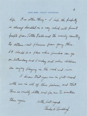 Lot #409 Charles Lindbergh Four-Page Autograph Letter Signed from England, Written in the Wake of the Kidnapping and Hauptmann Trial - Image 5