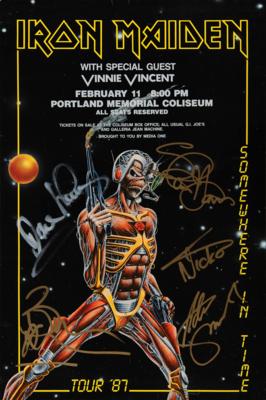 Lot #649 Iron Maiden Signed 1987 Concert Poster -