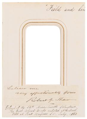 Lot #363 Robert Gould Shaw Signature - Celebrated Commander of the All-Black 54th Massachusetts - Image 3