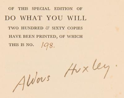 Lot #529 Aldous Huxley Signed Limited Edition Book - Do What You Will - Image 2