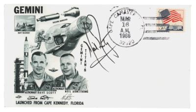 Lot #440 Neil Armstrong Signed Gemini 8 'Launch