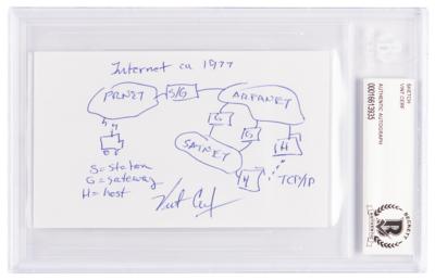 Lot #213 Vint Cerf Original Sketch of 'Internet ca