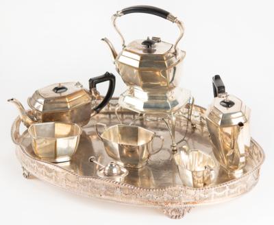 Lot #844 MGM Tea Set Engraved with Hepburn and Tracy Signatures - Image 1