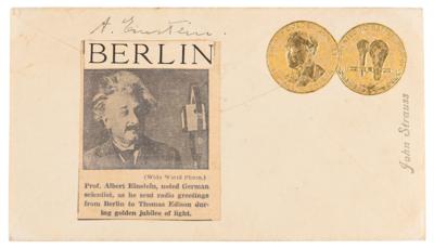 Lot #187 Albert Einstein Signed 'Light's Golden Jubilee' Air Mail Cover - Image 3