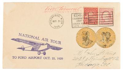 Lot #187 Albert Einstein Signed 'Light's Golden Jubilee' Air Mail Cover - Image 4