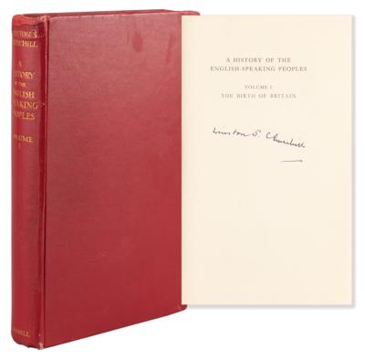 Lot #159 Winston Churchill Signed Book - A History