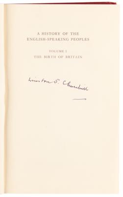 Lot #159 Winston Churchill Signed Book - A History of the English Speaking Peoples: Volume I, The Birth of Britain - Image 4