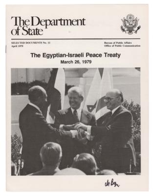 Lot #201 Menachem Begin Signed 'Egyptian-Israeli