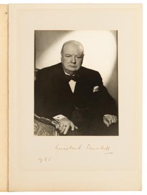 Lot #157 Winston Churchill Signed Photograph by