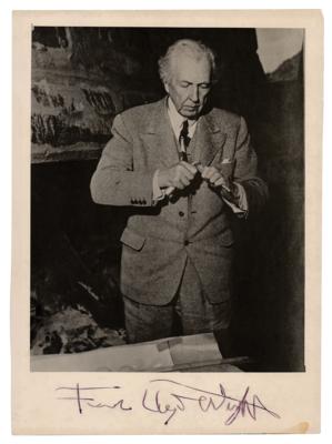 Lot #489 Frank Lloyd Wright Signed Photograph with