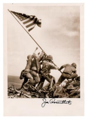 Lot #385 Iwo Jima: Joe Rosenthal (2) Signed Items - Flag-Raising Photograph and AP News Photo Envelope - Image 2