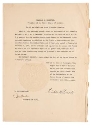 Lot #348 World Leaders (3) Signed Documents: President Franklin D. Roosevelt, King George V, and South African Prime Minister J. B. M. Hertzog - Image 2