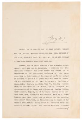 Lot #348 World Leaders (3) Signed Documents: President Franklin D. Roosevelt, King George V, and South African Prime Minister J. B. M. Hertzog - Image 3