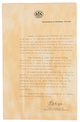 Lot #348 World Leaders (3) Signed Documents: President Franklin D. Roosevelt, King George V, and South African Prime Minister J. B. M. Hertzog - Image 5