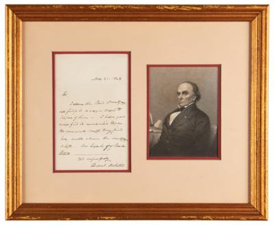 Lot #343 Daniel Webster Autograph Letter Signed to