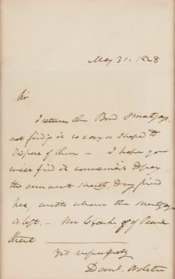 Lot #343 Daniel Webster Autograph Letter Signed to Aaron Burr - Image 2