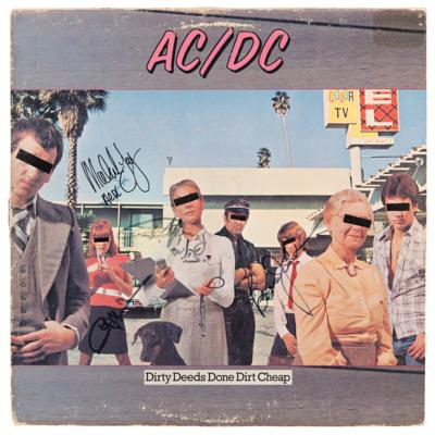 Lot #619 AC/DC Signed Album - Dirty Deeds Done Dirt Cheap - Image 1