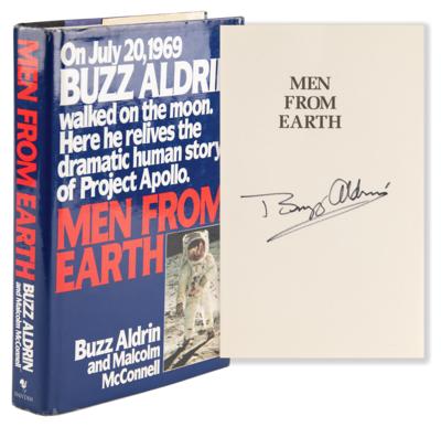 Lot #429 Buzz Aldrin Signed Book - Men From Earth