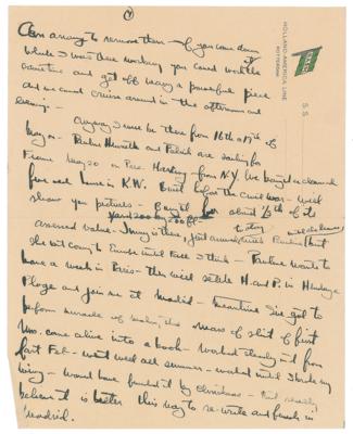 Lot #517 Ernest Hemingway (4) Letters on Drinking, Money, and Writing: "The reason I didn't write you about the book is because it is hard enough to write it without writing about it" - Image 5