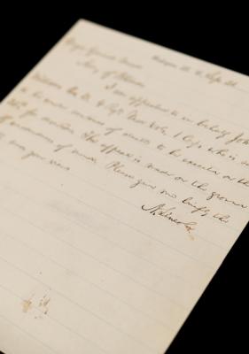 Lot #13 Abraham Lincoln Civil War-Dated Autograph Letter Signed as President to Maj. Gen. Meade on Capital Punishment for an Army Deserter - Image 2