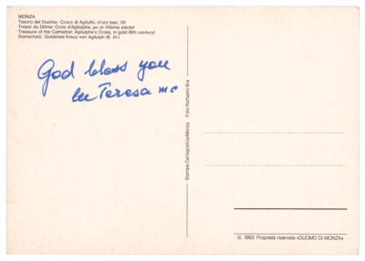 Lot #291 Mother Teresa Signed Postcard