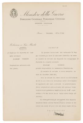 Lot #292 Benito Mussolini Document Signed