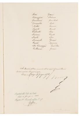 Lot #273 King Umberto I Document Signed