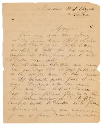 Lot #181 Louis Vuitton Autograph Letter Signed to a Founding Father's Descendent, Sending "Secondhand Trunks" - Image 2