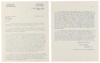 Lot #160 Chaim Weizmann Archive with (5) Signed Letters on Palestine, Israel, and World War II: “I am overcome by the terrible feeling that so far as the Jews are concerned, the Hitlerites have won the war” - Image 9