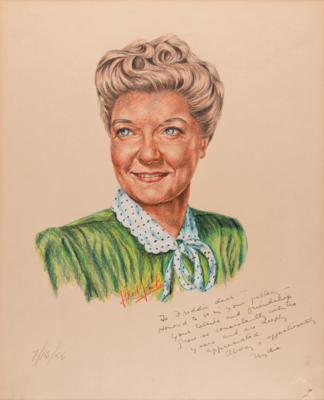 Lot #744 Actresses (8) Signed Sketches by J. Fred Johnson with Channing, Lee, and Lillie - Image 8