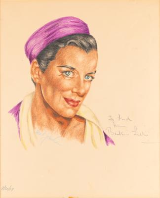 Lot #744 Actresses (8) Signed Sketches by J. Fred Johnson with Channing, Lee, and Lillie - Image 9