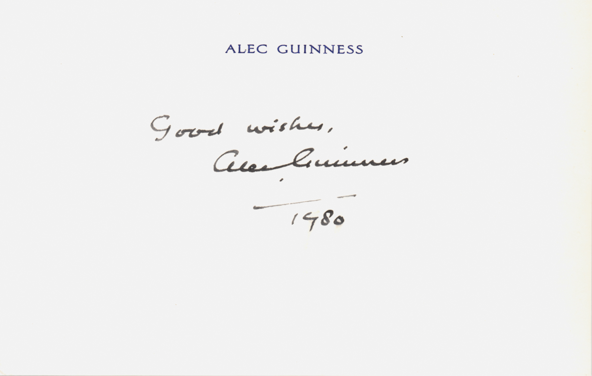 Lot #809 Alec Guinness Signature - Image 1